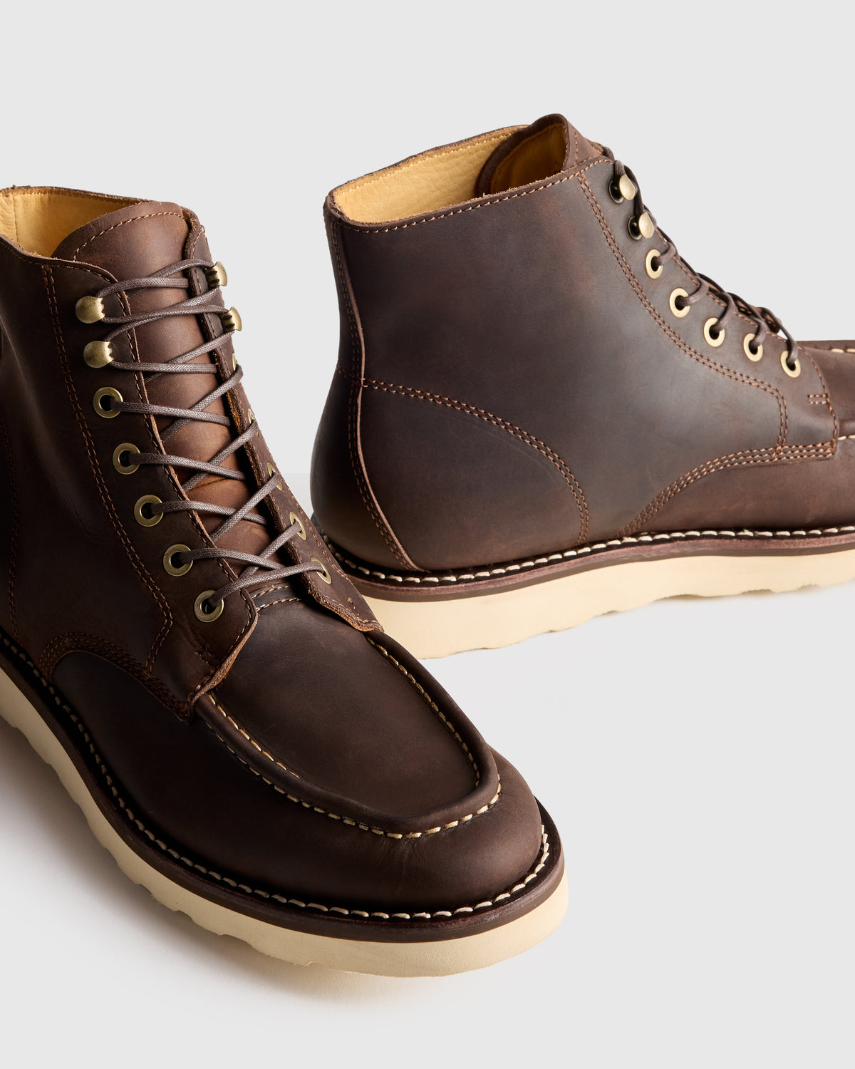 Crafted Leather Moc Toe Boot
