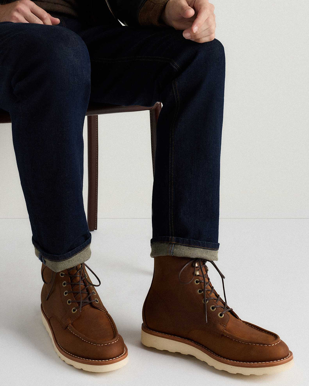 Crafted Leather Moc Toe Boot